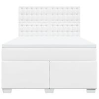 Boxspring met matras kunstleer wit 160x200 cm - thumbnail
