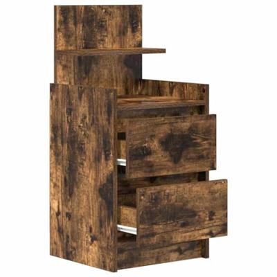 Nachtkastjes met 2 lades 2 st 38x34x80 cm gerookt eikenkleurig