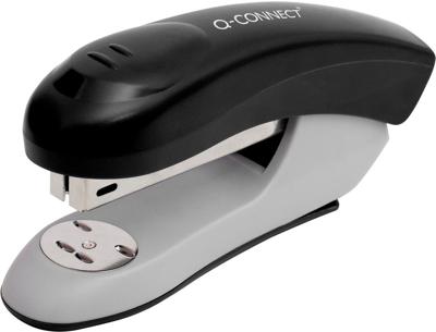 Q-CONNECT nietmachine, kunststof, half strip, 20 blad, zwart