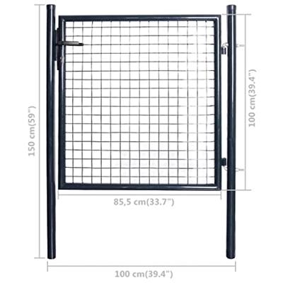 Gaaspoort 85,5x100 cm gegalvaniseerd staal grijs - thumbnail