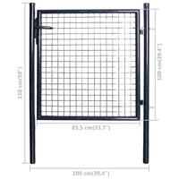 Gaaspoort 85,5x100 cm gegalvaniseerd staal grijs - thumbnail