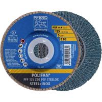 PFERD TOOLS 67668125 PFF 125 Z 80 PSF STEELOX Lamellenschijf Diameter 125 mm Boordiameter 22.23 mm Korrelgrootte (num) 80 RVS, Staal 10 stuk(s) - thumbnail