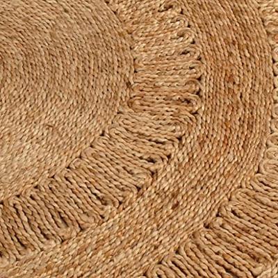 VidaXL Tapijt rond 150 cm gevlochten jute