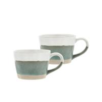 Villa Collection - Evig - Beker met oor 0,30l S/2 Groen/Wit - thumbnail