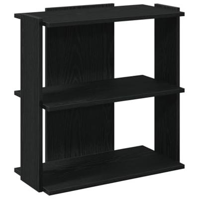 Boekenkast 3-laags 60x30x60 cm bewerkt hout zwart