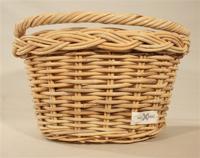 Pit rieten stuur mand rond groot vlak naturel - thumbnail