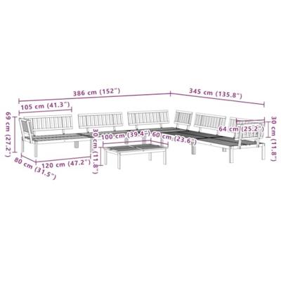 6-delige Loungeset pallet massief acaciahout