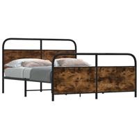 Bedframe zonder matras metaal gerookt eikenkleurig 193x203 cm - thumbnail