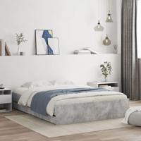 Bedframe met lades bewerkt hout betongrijs 140x190 cm - thumbnail