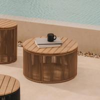 Kave Home Outdoor Salontafel 'Dandara' Acaciahout en touw, 70cm, kleur Beige - thumbnail