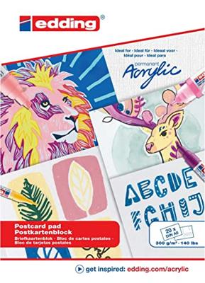 Olie- en Acrylblok edding 30010 A6 20 vel 300 gram wit Olie- en Acrylblok edding 30010 A6 20 vel 300 gram wit