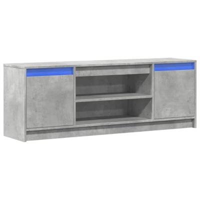 Tv-meubel met LED 139,5x34x50 cm bewerkt hout betongrijs