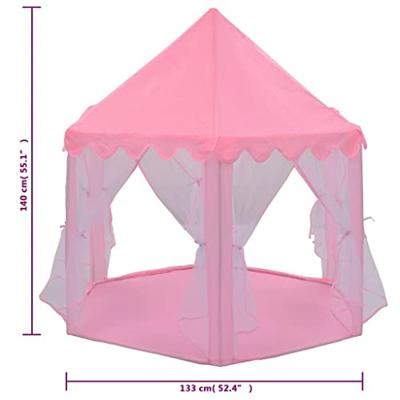 VidaXL Prinsessenspeeltent met 250 ballen 133x140 cm roze