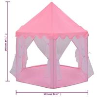VidaXL Prinsessenspeeltent met 250 ballen 133x140 cm roze - thumbnail