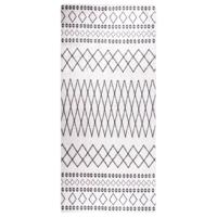 VidaXL Vloerkleed wasbaar anti-slip 80x300 cm zwart en wit - thumbnail