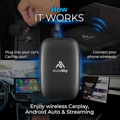AutoSky AI Box Lite Draadloze CarPlay & Android Auto Dongle