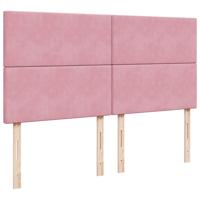 Boxspring met matras fluweel roze 200x200 cm - thumbnail