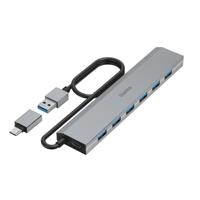 Hama 00200137 USB-hub 7 poorten USB-A USB 3.2 Gen1 5 GBit/s Met USB-C stekker Grijs - thumbnail