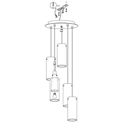 Eglo HanglampPinto 5-lichts nikkel mat - 93003