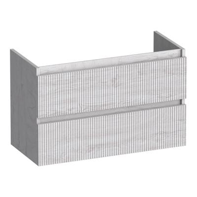 Brauer Joy Wavy - Onderkast Ondiep - 80 cm - met 2 Softclose Lades Greeploos en 1 Sifon Uitsparing - Forest Seashell