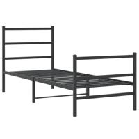 Bedframe met hoofd- en voeteneindemetaal zwart 80x200 cm - thumbnail