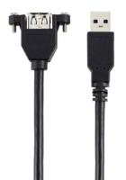 Renkforce RF-5720388 USB-kabel USB 3.0 USB-A stekker, USB-A bus 1.00 m Zwart Voor inbouw, Schroefbaar - thumbnail