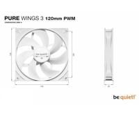 BeQuiet PURE WINGS 3 White 120mm PWM PC-ventilator Wit (b x h x d) 120 x 25 x 120 mm - thumbnail