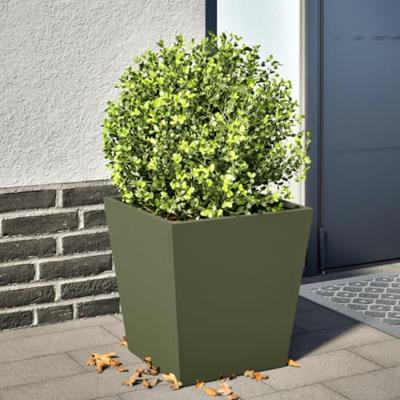 VidaXL Plantenbak 40x40x40 cm staal olijfgroen VidaXL Plantenbak 40x40x40 cm staal olijfgroen