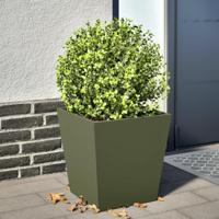 VidaXL Plantenbak 40x40x40 cm staal olijfgroen - thumbnail