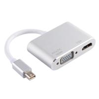 2 in 1 4Kx2K Mini DisplayPort to VGA & HDMI Adapter (Silver) - thumbnail