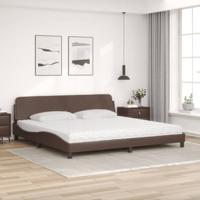 Bed met matras kunstleer bruin 200x200 cm - thumbnail