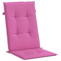 Tuinstoelkussens hoge rugleuning 2 st 120x50x3 cm stof roze - thumbnail