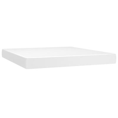 Boxspring met matras kunstleer wit 180x200 cm - thumbnail
