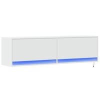 Tv-wandmeubel met LED-verlichting 140x31x38 cm wit - thumbnail