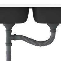 Gootsteen dubbele bakken 1200x500x155 mm roestvrij staal zilver - thumbnail