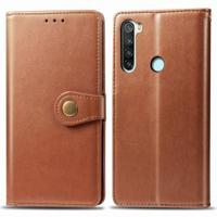 Voor Xiaomi Redmi Note 8 retro effen kleur lederen gesp telefoon geval met Lanyard & fotolijstjes & kaartsleuf & portemonnee & stand functie (bruin) - thumbnail