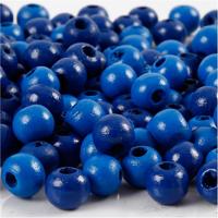 Creativ Company Houten kralen, d 8 mm, gatgrootte 2 mm, ca. 80 stuk, blauw, 15 gr/ 1 doos - thumbnail