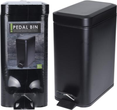 Excellent Houseware pedaalemmer 5 l matzwart