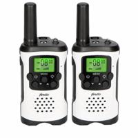 Walkie-Talkie Set | 2 Handsets | Tot 7 km | Frequentiekanalen: 8 | PTT / VOX | 24 uur stand-by | Hoofdtelefoonuitgang | Ingebouwde zaklamp | Wit / Zwart - thumbnail