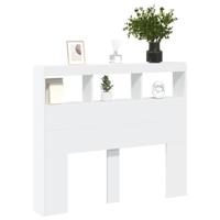 Hoofdbordkast met LED-verlichting 120x17x102 cm wit - thumbnail