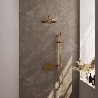 Gold Edition thermostatische inbouw regendouche SET 64 - goud geborsteld PVD