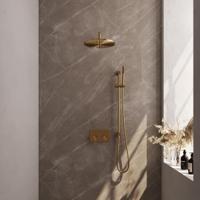 Gold Edition thermostatische inbouw regendouche SET 64 - goud geborsteld PVD - thumbnail