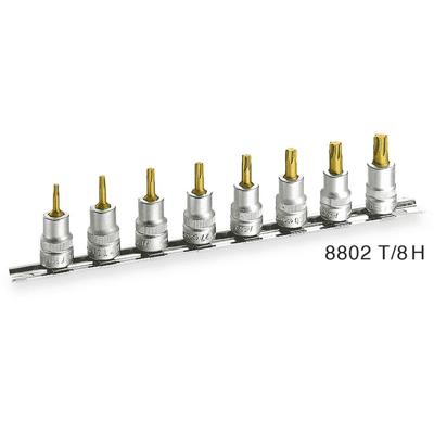 HAZET Dopsleutelset 8802T/8H - 3/8 inch (10 mm) vierkant hol - Binnen-TORX®-profiel - 8-delig - T15 - T50
