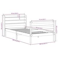 Bedframe zonder matras massief grenenhout wasbruin 75x190 cm - thumbnail