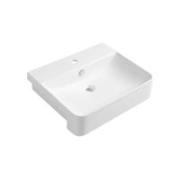 Wastafel Semi Inbouw Sapho Sott Aqua Rechthoekig 59x49x15 cm Keramiek Wit - thumbnail