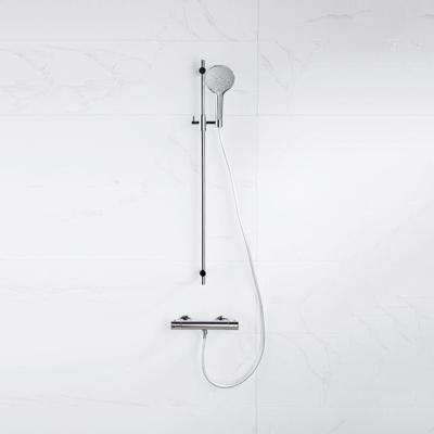 Fortifura Calvi douchekraan met glijstangset met ronde handdouche, gladde doucheslang chroom SW767487/SW496814/SW706209/SW377816 Fortifura Calvi douchekraan met glijstangset met ronde handdouche, gladde doucheslang chroom SW767487/SW496814/SW706209/SW377816