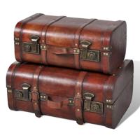 VidaXL Schatkisten 2 st vintage-stijl hout bruin - thumbnail
