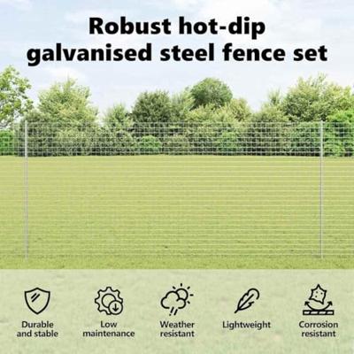 VidaXL Afrasteringspaal 22 pcs zilver 180 cm staal VidaXL Afrasteringspaal 22 pcs zilver 180 cm staal