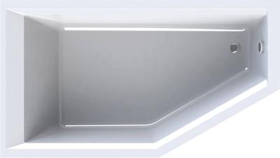 Ben Lobo inbouw hoekbad met ligzijde en hoek links 160x90cm glans wit acryl