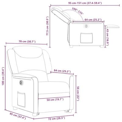 Sta-op-stoel elektrisch verstelbaar stof bruin